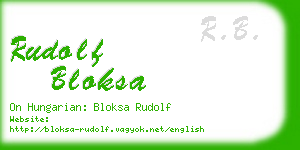 rudolf bloksa business card